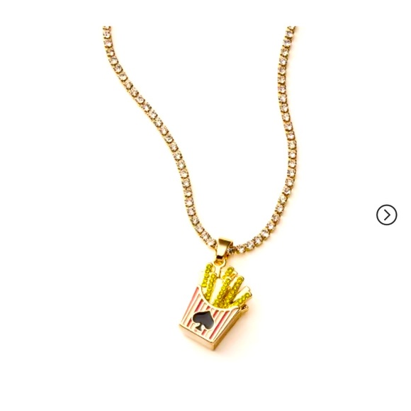 Kate Spade x Target Gold Necklace with French Fry Pendant in box NWT - Picture 3 of 8